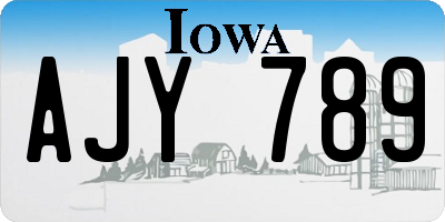 IA license plate AJY789