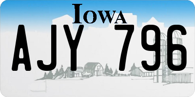 IA license plate AJY796