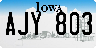 IA license plate AJY803