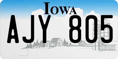 IA license plate AJY805