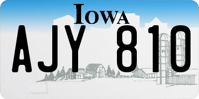 IA license plate AJY810