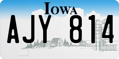 IA license plate AJY814