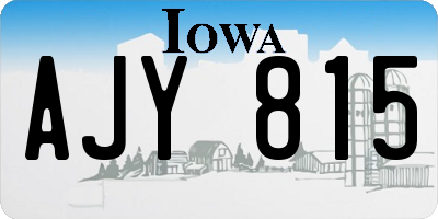IA license plate AJY815