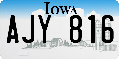 IA license plate AJY816