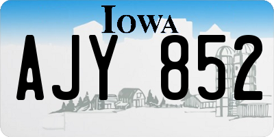 IA license plate AJY852