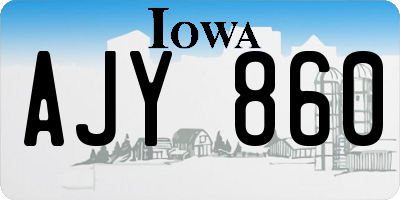 IA license plate AJY860