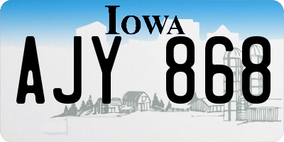 IA license plate AJY868