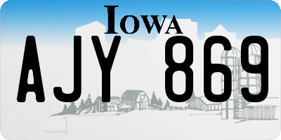 IA license plate AJY869