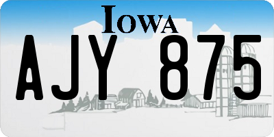 IA license plate AJY875