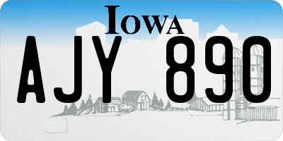 IA license plate AJY890