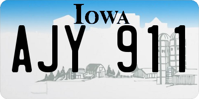 IA license plate AJY911