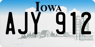 IA license plate AJY912