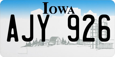 IA license plate AJY926