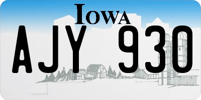 IA license plate AJY930