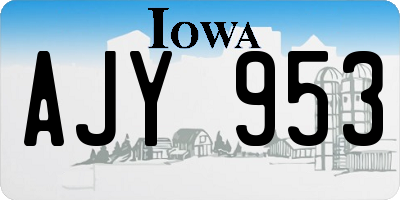 IA license plate AJY953