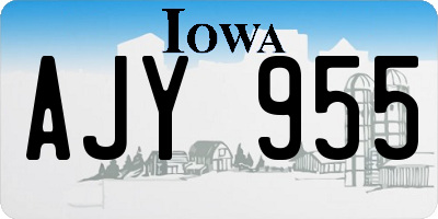 IA license plate AJY955