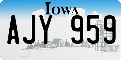 IA license plate AJY959