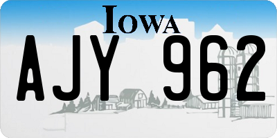 IA license plate AJY962