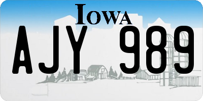IA license plate AJY989