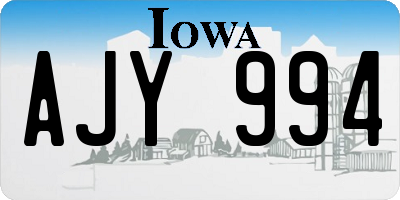 IA license plate AJY994