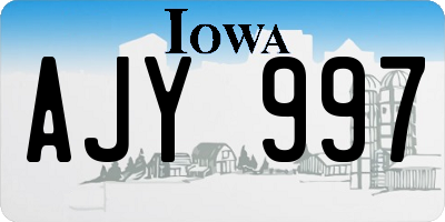 IA license plate AJY997