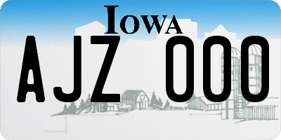 IA license plate AJZ000