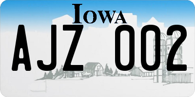 IA license plate AJZ002