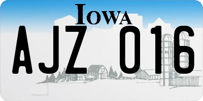 IA license plate AJZ016