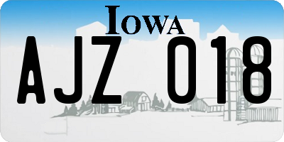 IA license plate AJZ018
