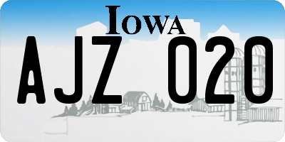 IA license plate AJZ020
