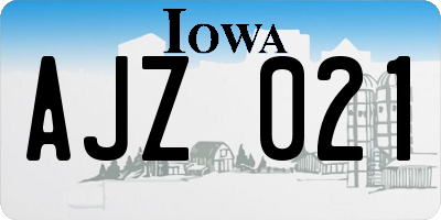IA license plate AJZ021