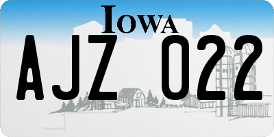 IA license plate AJZ022