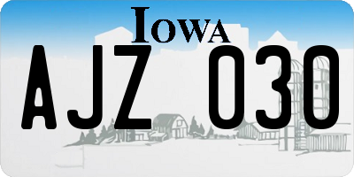 IA license plate AJZ030