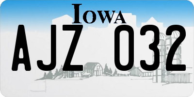 IA license plate AJZ032