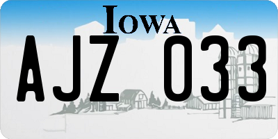 IA license plate AJZ033