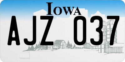 IA license plate AJZ037