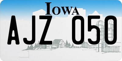 IA license plate AJZ050