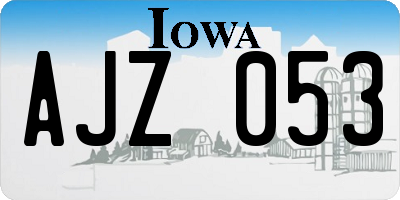 IA license plate AJZ053