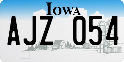 IA license plate AJZ054