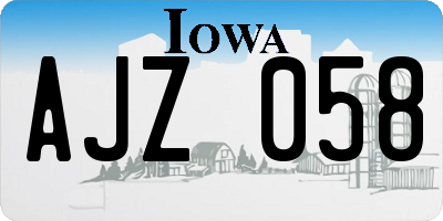 IA license plate AJZ058