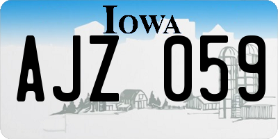 IA license plate AJZ059