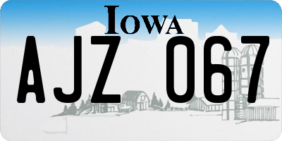 IA license plate AJZ067
