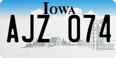 IA license plate AJZ074