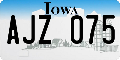 IA license plate AJZ075