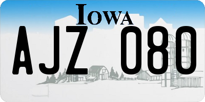 IA license plate AJZ080