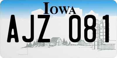 IA license plate AJZ081