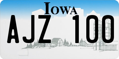 IA license plate AJZ100