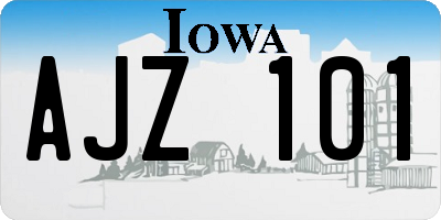 IA license plate AJZ101