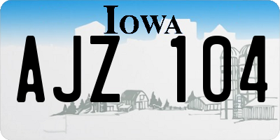 IA license plate AJZ104