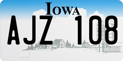 IA license plate AJZ108